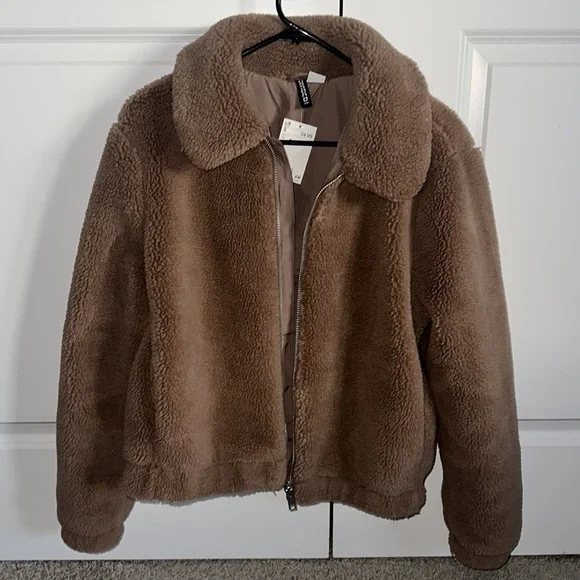 Brown Sherpa Jacket, Medium - Picture 4 of 5